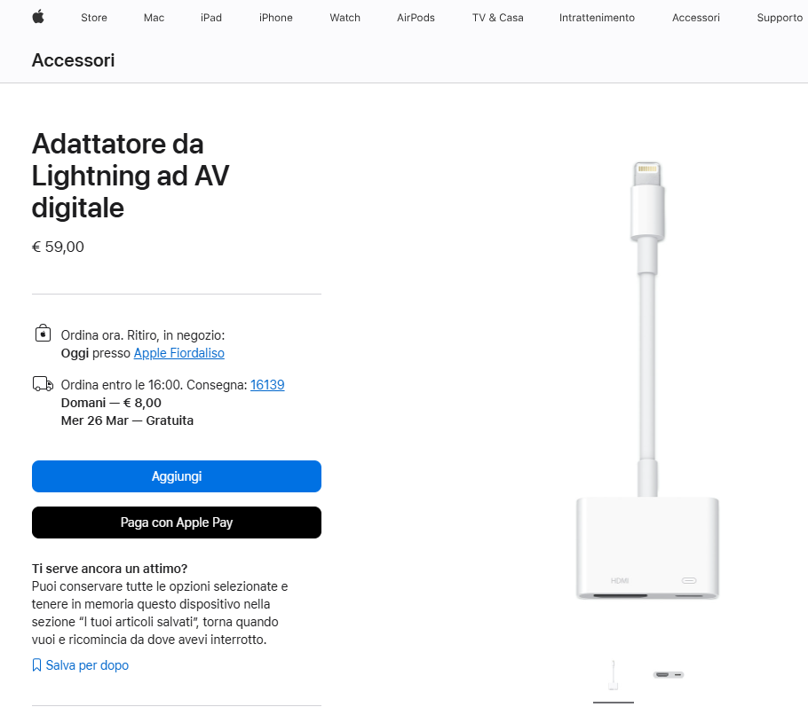 Adattatore da iPhone Lighting a HDMI